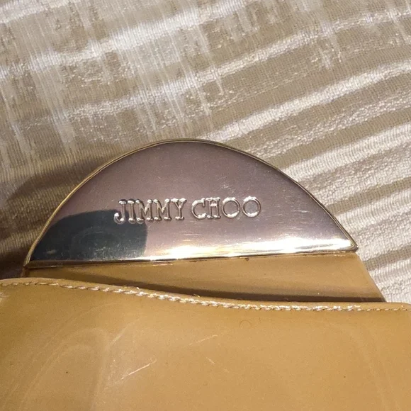 Jimmy Choo Beige Patent Cork Wedges EUC